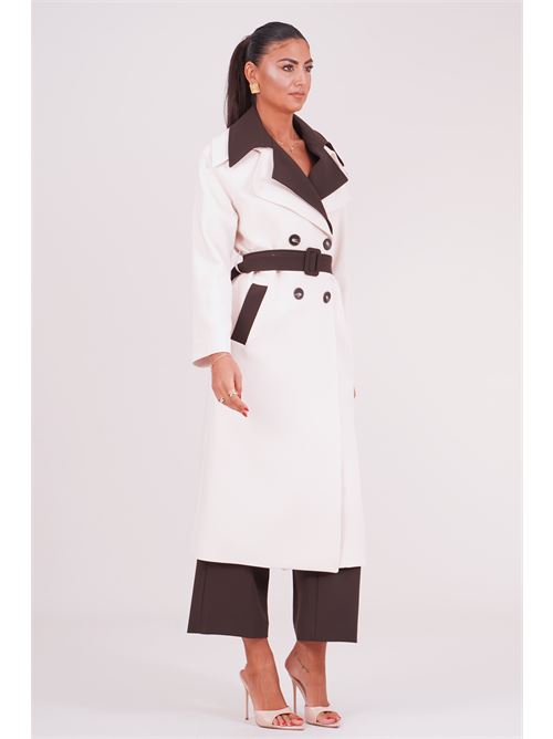Cappotto doppio petto GM by Gai Mattiolo | GM4286BURRO/MORO
